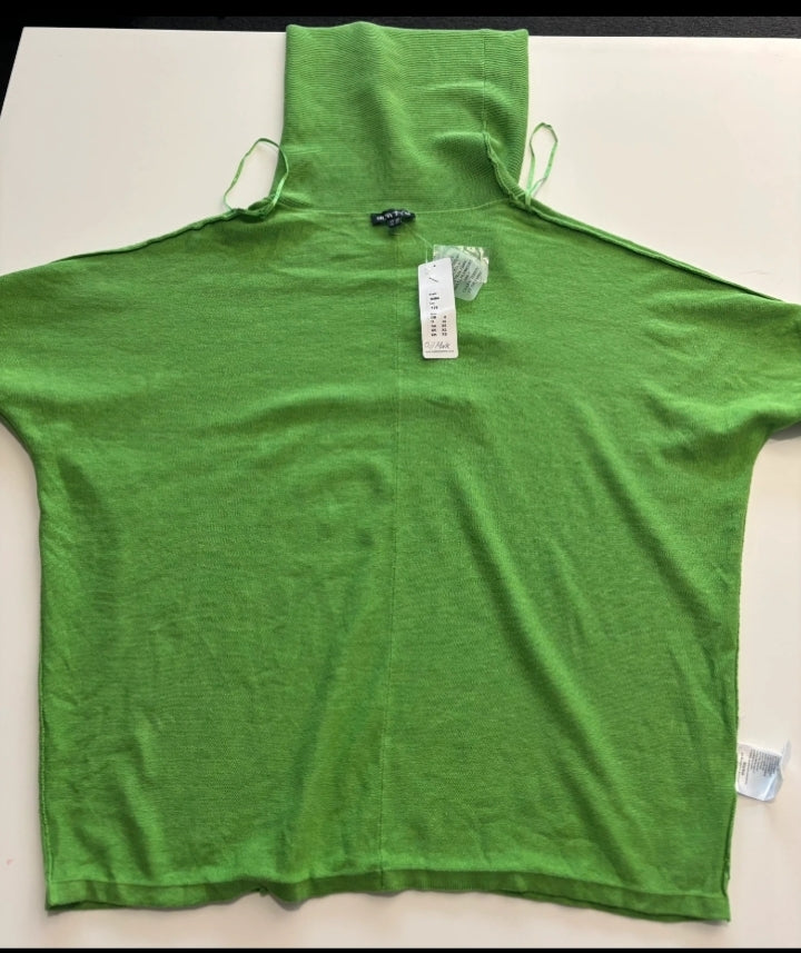 Marble Lime Green Oversized Cowl Neck Cotton Jumper BNWT XS